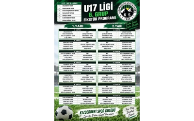 Kızderbent Spor U17 Takımının Fikstürü Belli Oldu
